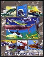 Kyrgyzstan 2004 Fauna of the World - Oceania #1 perf sheetlet containing 6 values cto used, stamps on marine life, stamps on fish, stamps on whales, stamps on dolphins, stamps on sharks, stamps on 