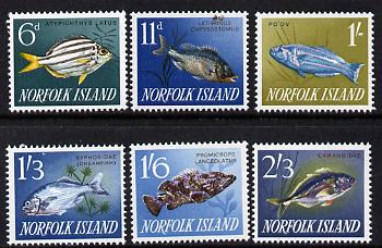 Norfolk Island 1962 Fishes set of 6 unmounted mint SG 43-48, stamps on fish    