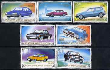Mongolia 1989 Motor Cars perf set of 7 values unmounted mint, SG 2035-41, stamps on cars, stamps on citroen, stamps on volvo, stamps on honda, stamps on ford, stamps on mercedes