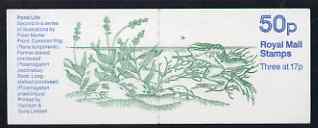 Great Britain 1986-87 Pond Life #2 (Common Frog) 50p booklet complete, SG FB33, stamps on animals, stamps on amphibians, stamps on frogs, stamps on ponds