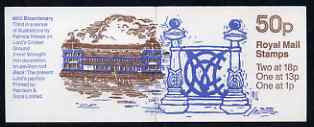 Great Britain 1987-88 MCC Bicentenary #3 (Lords Pavilion & Wrought Iron) 50p booklet complete, SG FB41, stamps on sport, stamps on cricket, stamps on iron
