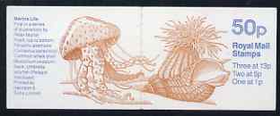 Great Britain 1988-89 Marine Life #1 (Anemone on Whelk Shell) 50p booklet complete, SG FB50, stamps on , stamps on  stamps on marine life, stamps on  stamps on shells