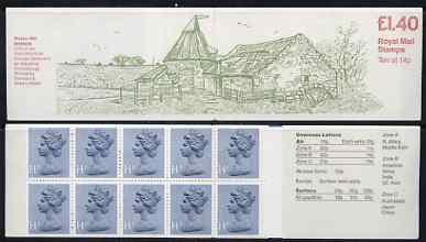 Great Britain 1979-81 Industrial Archaeology Series #5 (Preston Mill) Â£1.40 folded booklet with margin at right SG FM1B, stamps on mills, stamps on water mills, stamps on 