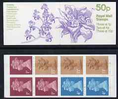Great Britain 1984-85 Orchids #3 (Bifrenaria) 50p folded booklet complete, SG FB29, stamps on orchids, stamps on flowers 