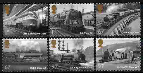 Great Britain 2010 Great British Railways perf set of 6 unmounted mint, stamps on railways