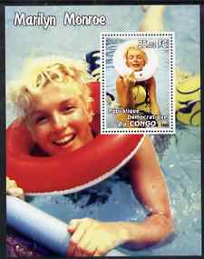 Congo 2002 Marilyn Monroe #01 perf m/sheet unmounted mint, stamps on personalities, stamps on entertainments, stamps on films, stamps on cinema, stamps on women, stamps on marilyn monroe