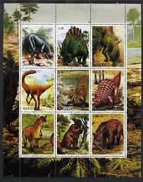 Chakasia 2000 Dinosaurs perf sheetlet containing set of 9 values unmounted mint, stamps on dinosaurs