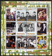 Buriatia Republic 2004 The Beatles #1 perf sheetlet containing set of 12 values unmounted mint, stamps on personalities, stamps on entertainments, stamps on music, stamps on pops, stamps on beatles, stamps on 
