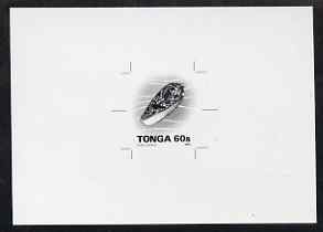 Tonga 1993-95 Princely Cone Shell 60s (from Marine Life def set) B&W photographic proof, scarce thus, as SG 1227, stamps on marine life, stamps on shells