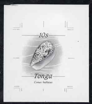 Tonga 1984-85 Bubble Cone Shell 10s (from self adhesive Marine Life def set) B&W photographic proof, scarce thus, as SG 871, stamps on marine life, stamps on shells