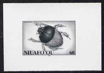 Tonga - Niuafoou 1994 Scarabaeidea 60s (from Beetles set) B&W photographic proof, scarce thus, as SG 204, stamps on insects, stamps on beetles