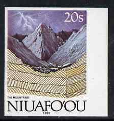 Tonga - Niuafoou 1989-93 Mountains 20s (from Evolution of the Earth set) imperf marginal plate proof, scarce thus, unmounted mint as SG 122, stamps on mountains