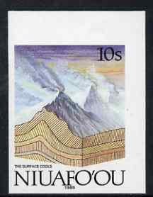 Tonga - Niuafo'ou 1989-93 The Surface Cools 10s (from Evolution of the Earth set) imperf marginal plate proof unmounted mint, scarce thus, as SG 120, stamps on volcanoes