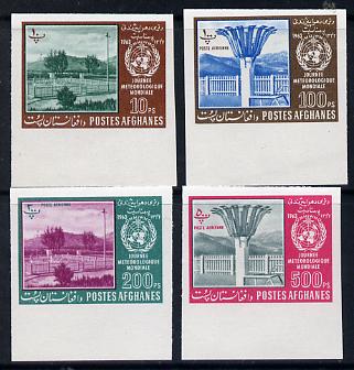 Afghanistan 1963 Meteorological Day imperf set of 4 values, stamps on science, stamps on weather