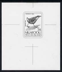 Tonga - Niuafo'ou 1983 Banded Rail 5s (from Birds set) B&W photographic Proof as SG 30, stamps on birds