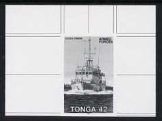 Tonga 1991 Pangai (Patrol Boat) 42s (from Defence Force set) B&W photographic Proof as SG 1157, stamps on ships