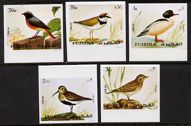 Fujeira 1972 European Birds imperf set of 5 unmounted mint (Mi 1356-60B), stamps on birds