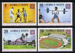 Samoa 1974 Commonwealth Games set of 4 unmounted mint, SG 422-25, stamps on sport, stamps on weightlifting, stamps on boxing, stamps on bowls, stamps on stadia