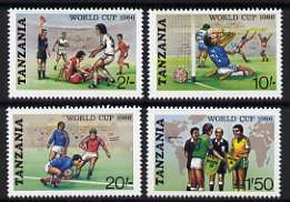 Tanzania 1986 World Cup Football Championships set of 4 unmounted mint, SG 494-97, stamps on football, stamps on maps, stamps on sport
