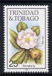 Trinidad & Tobago 1985-9 25c Strangling fig with 1989 imprint unmounted mint, SG 690, stamps on flowers, stamps on fruit