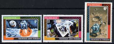 Trinidad & Tobago 1969 1st Man on the Moon set of 3 unmounted mint, SG 361-63, stamps on space, stamps on apollo