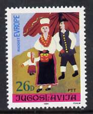 Yugoslavia 1984 26d National Costume from 16th 'Joy of Europe' Meeting set of 2, unmounted mint SG 2166, stamps on costumes, stamps on children, stamps on arts