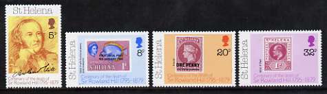 St Helena 1979 Death Centenary of Sir Rowland Hill set of 4 unmounted mint, SG 351-54, stamps on stamp on stamp, stamps on rowland hill, stamps on stamponstamp