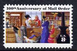 United States 1972 8c Centenary of Mail Order Business with colour shift showing Cat with Two Tails flaw, unmounted mint SG 1473 var, stamps on cats, stamps on costumes, stamps on postal