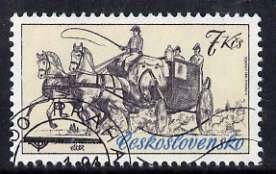 Czechoslovakia 1981 7k Coupe Carriage from Historic Coaches in Postal Museum set of 5, fine cto used, SG 2561, stamps on horses, stamps on transport