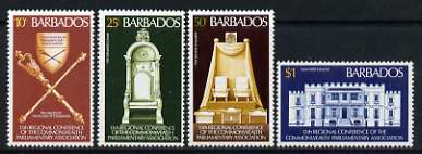 Barbados 1977 13th Regional Conference of Commonwealth Parliamentary Association set of 4 unmounted mint, SG 582-85, stamps on constitutions