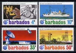 Barbados 1972 Centenary of Cable Link set of 4 unmounted mint, SG 440-43, stamps on communications, stamps on morse, stamps on ships