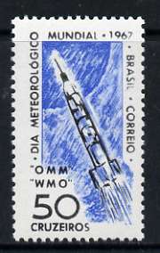 Brazil 1967 World Meteorological Day unmounted mint, SG 1161, stamps on weather, stamps on space