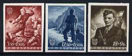 Croatia 1944 Croat Youth Fund set of 3 imperf, unmounted mint SG 131-33, stamps on militaria, stamps on  ww2 , stamps on 