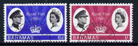 Bahamas 1966 Royal Visit set of 2 fine used, SG 271-72, stamps on royalty, stamps on royal visits