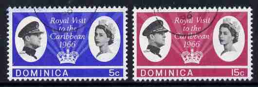 Dominica 1966 Royal Visit set of 2 fine used, SG 191-92, stamps on royalty, stamps on royal visits