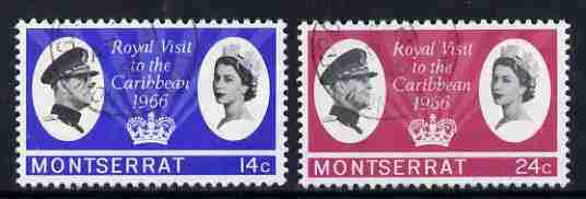 Montserrat 1966 Royal Visit set of 2 fine used, SG 183-84, stamps on royalty, stamps on royal visits