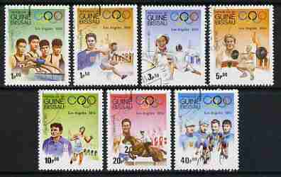 Guinea - Bissau 1983 Los Angeles Olympics (1932-1984) set of 7 fine cto used, SG 767-73, stamps on olympics, stamps on swimming, stamps on hurdling, stamps on fencing, stamps on weightlifting, stamps on show jumping, stamps on bicycles, stamps on running