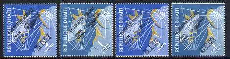 Haiti 1962 Colonel Glenns Space Flight opt set of 4 unmounted mint, SG 795-98, stamps on space, stamps on masonics, stamps on masonry