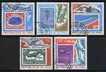Mali 1978 History of Aviation Air set of 5 fine used, SG 663-67, stamps on , stamps on  stamps on aviation, stamps on  stamps on concorde, stamps on  stamps on balloons, stamps on  stamps on stamp on stamp, stamps on  stamps on stamponstamp