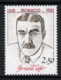 Monaco 1981 2f 50 Fernand Leger from Birth Anniversaries set of 5 unmounted mint, SG 1537, stamps on arts, stamps on personalities