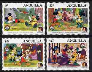 Anguilla 1985 Birth Bicentenaries of Grimm Brothers set of 4 with Disney characters in scenes from Hansel and Gretel unmounted mint, SG 685-688, stamps on disney, stamps on fairy tales, stamps on 