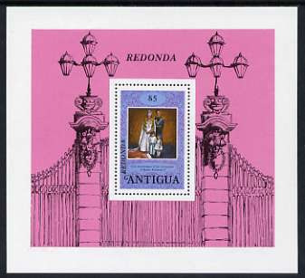 Antigua - Redonda 1979 Coronation Anniversary $5 m/sheet unmounted mint, stamps on royalty, stamps on charles, stamps on ann