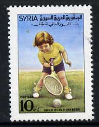 Syria 1994 International Children's Day £S10 very fine used, SG 1907, stamps on tennis, stamps on children