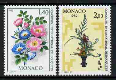 Monaco 1981 Monte Carlo Flower Show (1982) set of 2 unmounted mint, SG 1540-41, stamps on flowers