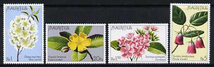 Mauritius 1977 Indigenous Flowers set of 4 unmounted mint, SG 519-522, stamps on flowers