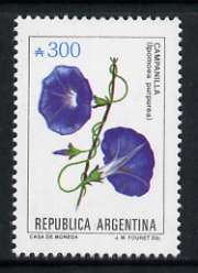 Argentine Republic 1985 Ipomoea purpurea 300a from Flowers def set, unmounted mint SG 1943a, stamps on flowers