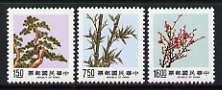 Taiwan 1988 Pine, Bamboo and Plum (3rd series) set of 3 unmounted mint, SG 1783-85, stamps on flowers, stamps on trees