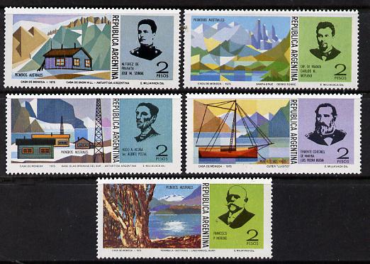 Argentine Republic 1975 Antarctic Pioneers set of 5 unmounted mint SG 1469-73*, stamps on explorers  polar