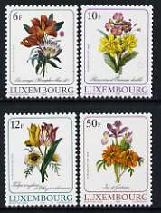 Luxembourg 1988 Luxembourg Culture - Flower illustrations by Pierre-Joseph Redoute set of 4 unmounted mint, SG 1219-22, stamps on flowers, stamps on narcissus, stamps on lilies, stamps on iris