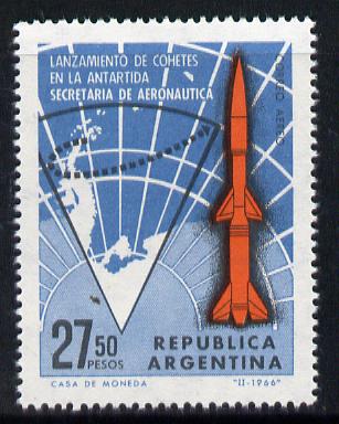 Argentine Republic 1966 Rocket Launches in Antarctica 27.50p value SG 1163 unmounted mint*, stamps on polar  space